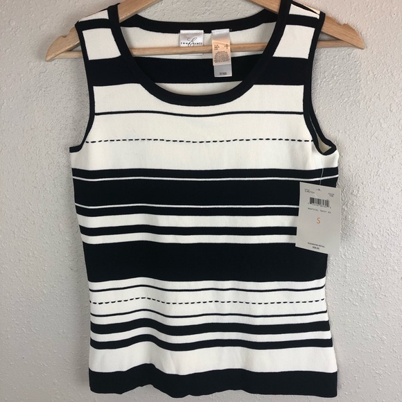 Emma James Tops - NWT Emma James Navy Blue and White Stripe Tank Top